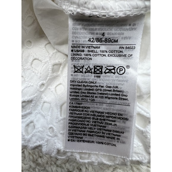 Banana Republic Jumpsuit Womens 4 Sleeveless Cropped Eyelet Lace Back Zip Dressy - Picture 9 of 13